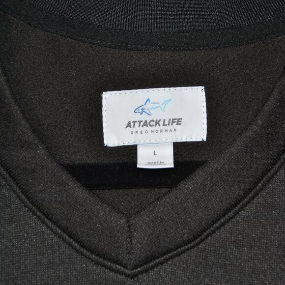 Attack Life Greg Norman Black Pullover Sweater with Zipper Pockets Large - Picture 3 of 4